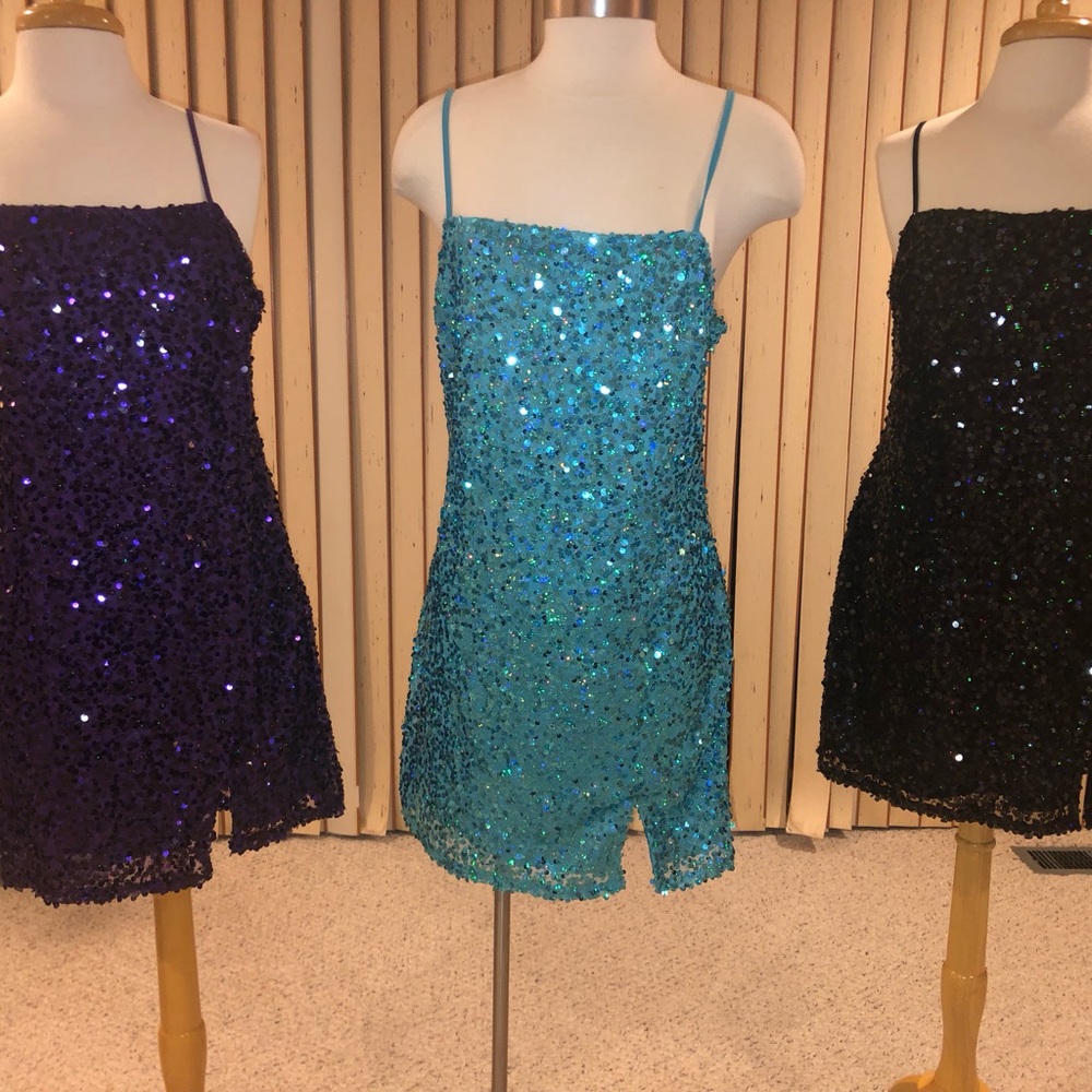 Purple Sequin mini dress. - Picture 4 of 4
